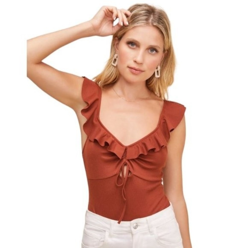 ASTR The Label |  Peggy Bodysuit | Chocolate Brown |  Size Large